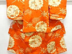 アンティーク　錦紗花模様着物